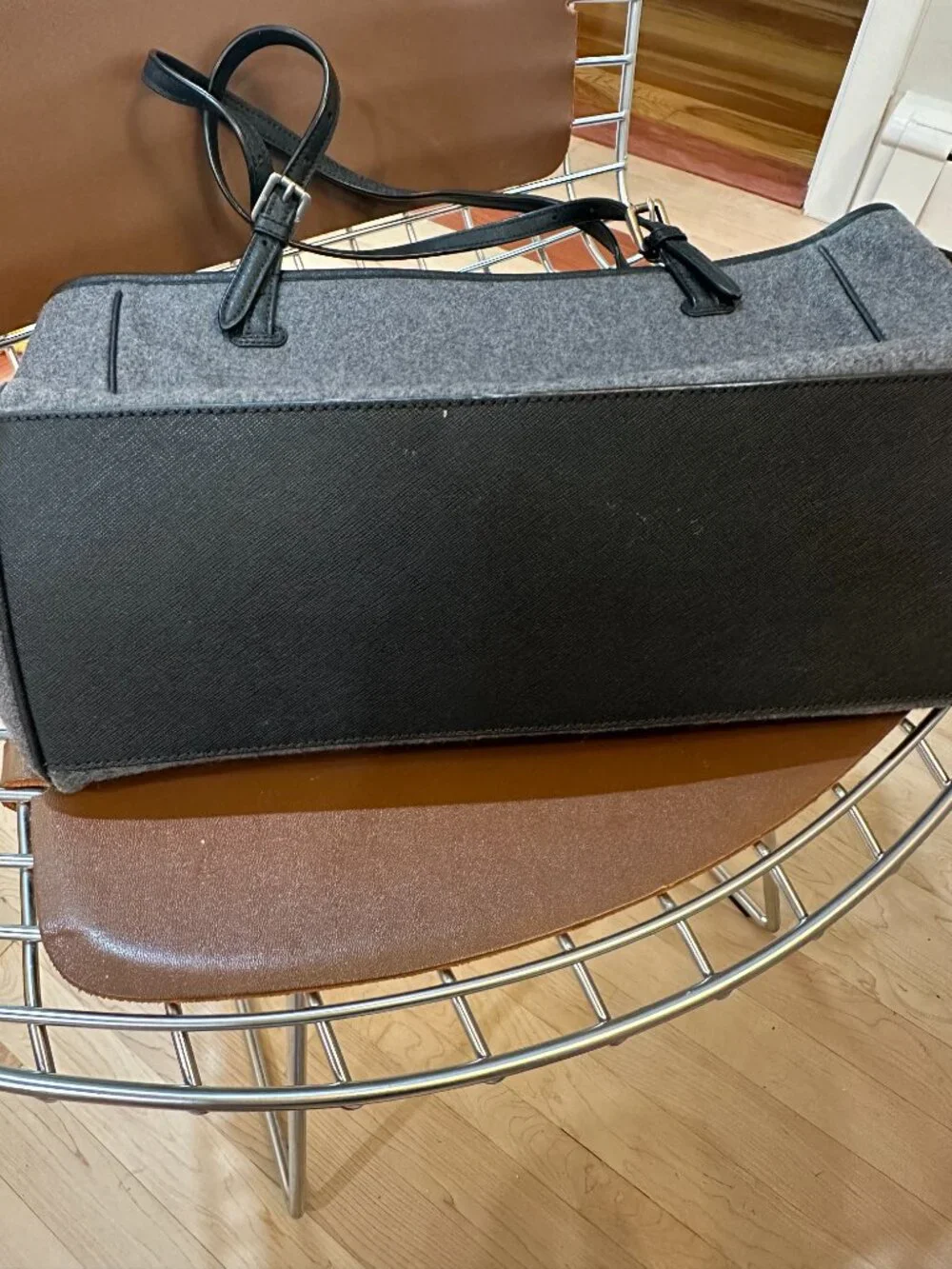 Tory Burch Gray Wood Tote